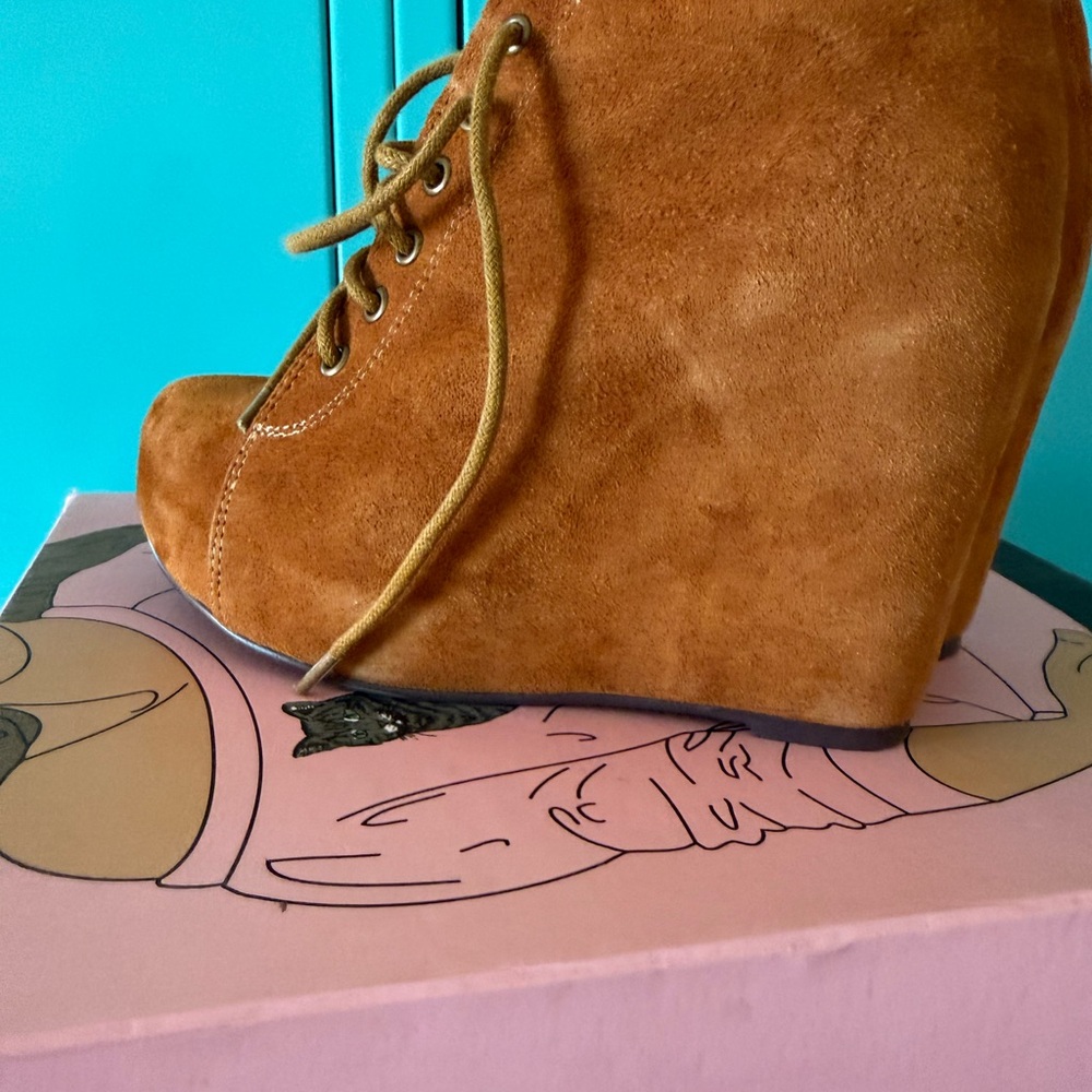 Jeffrey Campbell Brown Suede Wedge Shoes - Picture 4 of 7